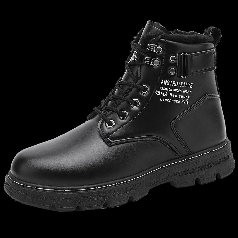New Leather Spring Men's Shoes High-top Men's Heightening Tooling Martin Boots_vogvips.com