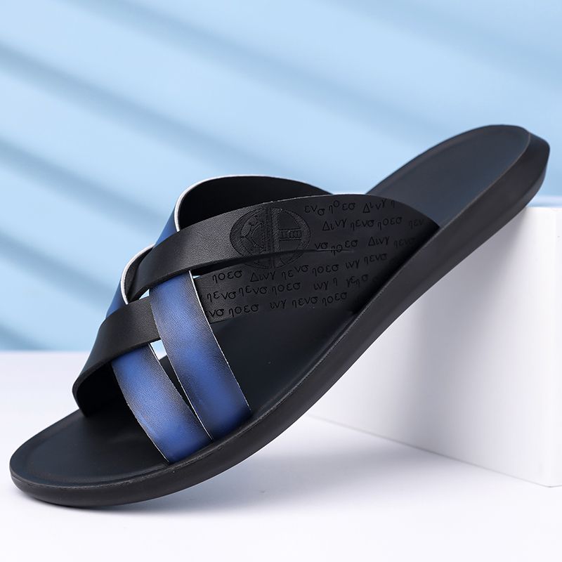 Bitish Style Men's Leathe Sandals Fashion Flat Designe Open Toe Non-Slip Slippes Casual Outdoo Summe Beach_vogvips.com