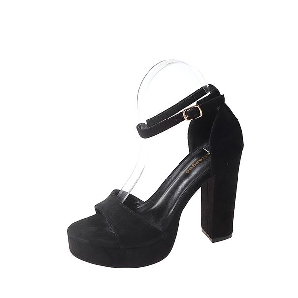 New Summer Versatile Sandals For Women, Chunky Heel, Sexy Black Platform Runway Style_vogvips.com