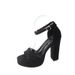 New Summer Versatile Sandals For Women, Chunky Heel, Sexy Black Platform Runway Style_vogvips.com