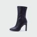 Fashion Square Toe High Heel Ankle Boots With Side Zipper - Winter Women's Chunky Heel Booties For Casual & Dressy Outfits (Black/Tan, Sizes 35-42)_vogvips.com