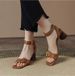 Women's High Heels 2026 Summer New Elegant Retro Square Open Toe Chunky Heel Sandals With Back Zipper Wholesale_vogvips.com