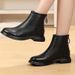 2025 New Spring And Autumn Leather Sole Soft Surface Shoes Large Size Square Heel Women's Fleece-Lined Cotton Boots_vogvips.com