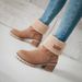 Large Cotton Shoes Autumn/winter Midsole Thick Heel Suede Snow Boots Size 43_vogvips.com