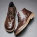 European Warm Series Men's Leather With Hand-Scrapped Texture, Business Casual High-Top Martin Fashion Cowhide Ankle Boots, Trendy Boots_vogvips.com