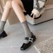 Spring 2025 New French Mary Jane Thick Heel, Straight Line With Rhinestones, Square Toe, Shallow Mouth, Single Shoe For_vogvips.com