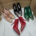 Metal Decorative Snakeskin Pattern Solid Color Fashion Shallow Women S High Heels_vogvips.com