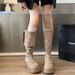 Over-the-Knee For Women 2025 New Autumn Winter Single-Layer Two-Way Wear Khaki Melad High Tube Long Boots_vogvips.com