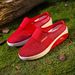 Women's Plus Size Platform Sandals Comfortable Air Cushioned Slip-On Beach Shoes For Home Wear_vogvips.com