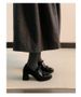 thick Heel Loafers Women's Velvet Warm Small Leather Shoes High Heels Women's_vogvips.com