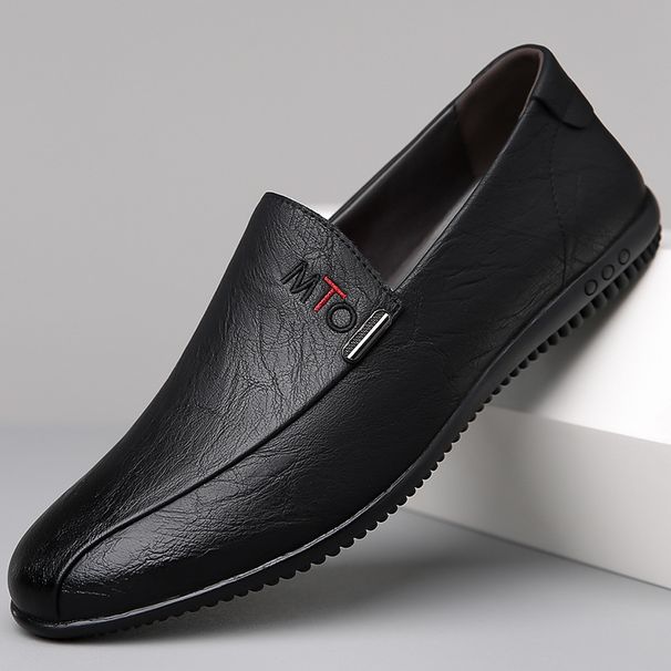 Leather 2025 New Breathable Loafers Slip-On Soft Sole Work Driving Casual Men's Shoes_vogvips.com