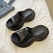 Summer Stepping Shit Feeling Lightweight Thick Bottom Lame Heel Slippers Women's Outdoor High Heel Sandals Holiday Beach Shoes_vogvips.com