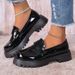 Loafer Small Leather Shoes Platform Single Shoes Retro Slip-on_vogvips.com