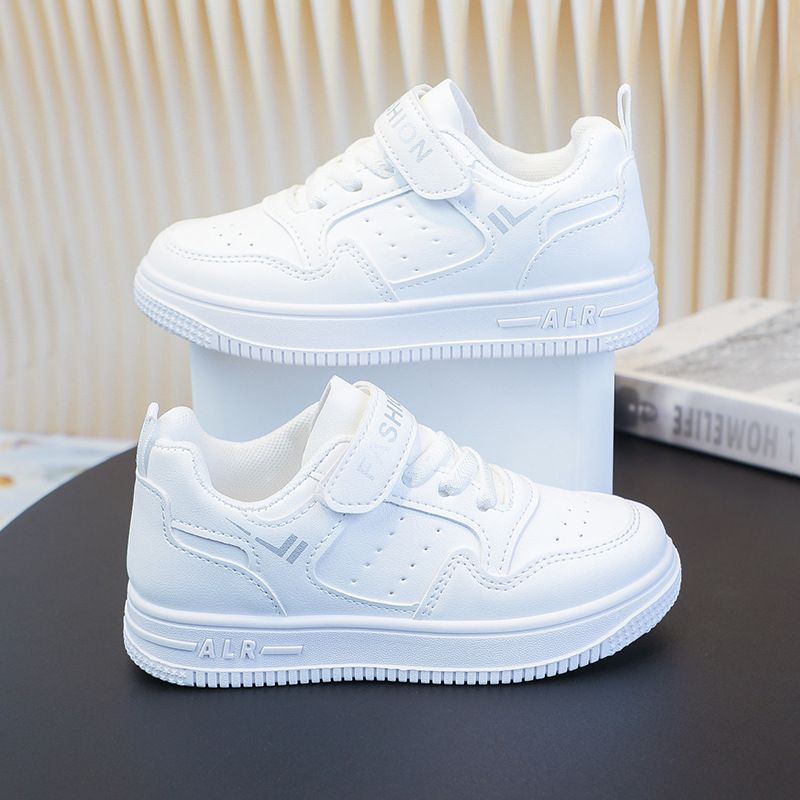 2026 New Model Girls' White Sneakers For Spring And Autumn, Boys' Non-Slip Solid Sole Shoes, Thick-Soled_vogvips.com