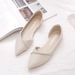 Pointed Single Shoes Women's Flat Bottom Shallow Mouth Soft Sole Work Shoes Ladyshoes Temperament Women's Doudou Shoes_vogvips.com