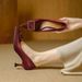 Women's Stiletto High Heels 2026 Spring New French Pointed Toe Petite High Heels Red Wedding Shoes Shallow Single Shoes_vogvips.com