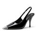 Women's Summer New High-heeled, Metal-tipped Single Shoes, Black Patent Leather, Park Chae-young Rose Closed-toe_vogvips.com