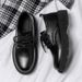 European Warm Series Chef Men's Kitchen Work Black Casual Leather Spring Trendy Youth Martin Boots Cotton Shoes_vogvips.com