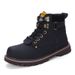 Men's Genuine Leather Boots - Winter Casual Roman Boots With Ethnic Pattern, Breathable & Comfortable (Black, Dark Brown, Yellow, Light Brown)_vogvips.com