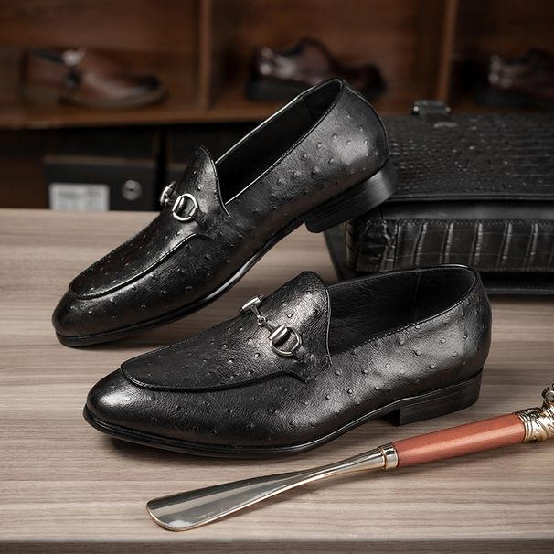 European And American Loafers Men's Casual Leather British Style Breathable Trendy Business Shoes Wholesale One Piece_vogvips.com