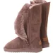 Womens Taupe Faux Suede Shock Absorbing Mid Calf Snow Boots With Fur Lining_vogvips.com