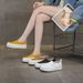 2026 Spring And Autumn New Leather Soft Sole Loafers For Women, Fashionable Versatile Casual Slip-On Shoes, Solid Color_vogvips.com