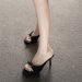 Niche Bowknot French Style Mules Half Slippers New High Heel Sandals For Women Summer Outdoor Wear_vogvips.com