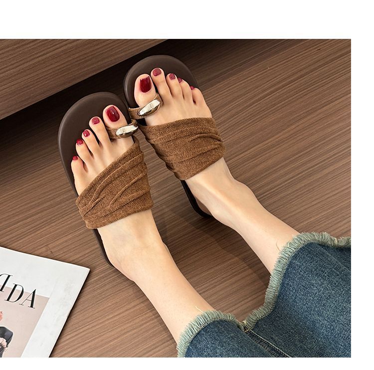 Gentle Romantic Style~! Luxurious Pleated For Women To Wear Outside In Summer 2026, Flat-soled, Unique And Stunning_vogvips.com