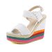 Women’s Shoes Summer New Style Super High Heel Wedge Sandals Straw Bridal Fish Mouth Roman Rainbow 43 Large Size Women's Shoes_vogvips.com