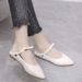 2025 Spring/Summer New Leather Non-Slip Dual-Wear Soft Sole Flat For Women, Versatile Shallow Pointed Toe Slip-On Shoes_vogvips.com