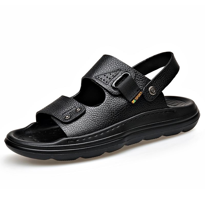 New Summer Outdoor Sandals For Men Cual Sport Slippers Non-slip Leather Beach Breathable Wading Aqua Shoes Man_vogvips.com