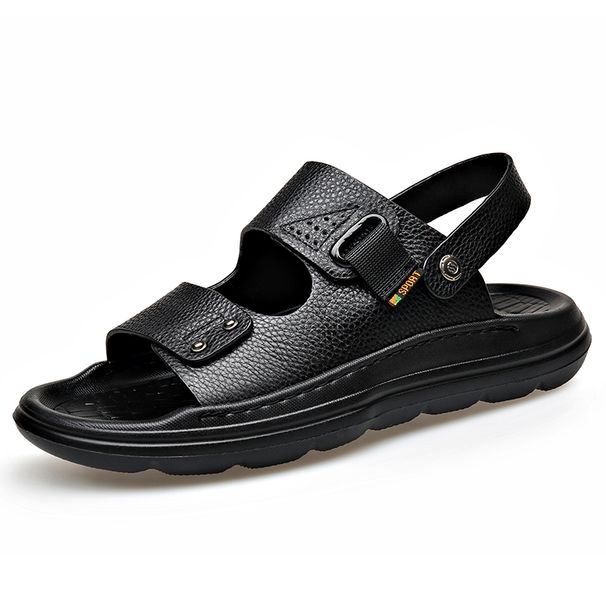 New Summer Outdoor Sandals For Men Cual Sport Slippers Non-slip Leather Beach Breathable Wading Aqua Shoes Man_vogvips.com