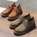 Euro Step 2025 Autumn New Men's Brogue Formal Leather Handmade Carved British Style Work Business Shoes_vogvips.com