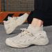 2025 Summer Textile Mesh Shoes Breathable, Lightweight, Legged, Thick Soled Sports Shoes Outdoor Casual Dad Shoes Men_vogvips.com