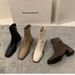 High-End White Martin Ankle French Style Short Spring Summer New Fleece-Lined Slim Boots For Women_vogvips.com
