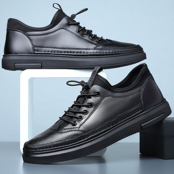 Autumn New Breathable Waterproof Men's Korean Style Versatile Business Casual Leather Sports Sneakers Trendy Shoes_vogvips.com
