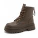 European Style Thick-soled Lace-up Back-zipper Martin For Women, 2025 Autumn Trendy Slim-fit Fashion Casual Short Boots_vogvips.com