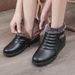 Women's Winter Warm Faux Fur Lined Slip-Resistant Waterproof Casual Shoes With Side Zipper - Round Toe Comfort For Everyday Wear (Black/Brown)"_vogvips.com