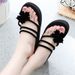 Women's Summer Fashion Outdoor Wear Platform Thick Sole Wedge Non-Slip Beach Sandals Flip-Flops For Short People Height_vogvips.com