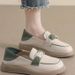 Maternity Caual Women' Leather 2025 Spring New Veratile Internet Celebrity Soft Sole Slip-On Loafer Flat Single_vogvips.com