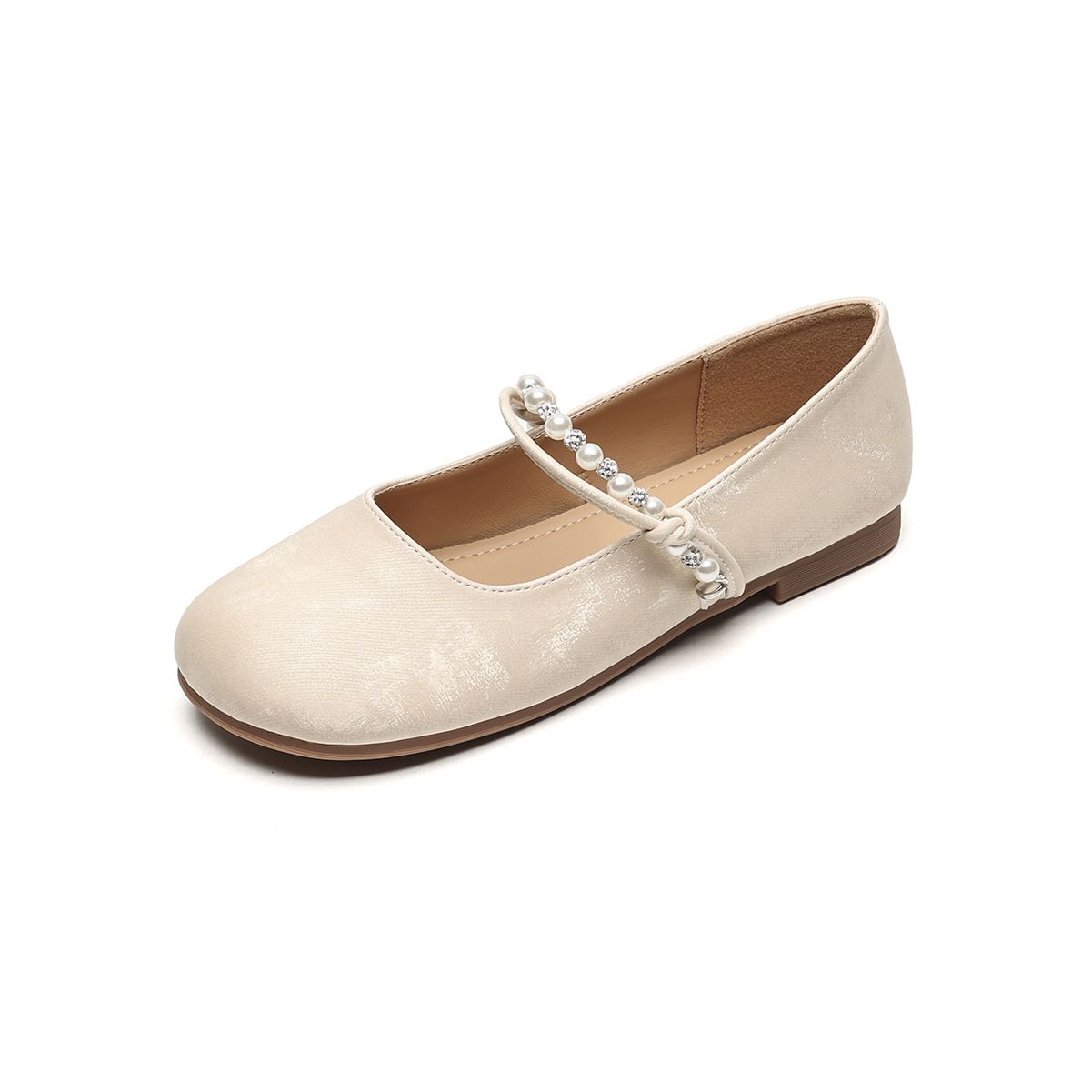 Cute Round Head Ballet Shoes Shallow Mouth With Mary Jane Flat Shoes Women_vogvips.com