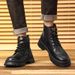 European Warm Series 2025 New Outdoor Martin Leather High-top Men's Work Motorcycle Boots British Style Oxford Sole_vogvips.com