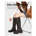 Retro Maillard Women's Slip-On Boots Autumn/Winter Round Toe Distressed Color Over-The-Knee Rider New Style_vogvips.com