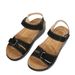 New Summer Women's Slope Heel Thick Sole Casual Solid Color Velcro One Line Sandals_vogvips.com