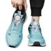 ShoeVault Breathable Sports Men's Popcorn Sole Anti-Slip Rotating Button Running Shoes Leather Surface Contact Customer Service_vogvips.com
