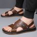 New Summer Breathable, Non Slip, Soft Soled Sandals, Two Way Beach Shoes, Men's Thick Soled Casual Fashion Slippers With Rubber Sole._vogvips.com