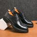 New Men's Large Leather Crocodile Pattern Youth Hairstylist Thick Sole Height Increasing British Casual Wedding Shoes_vogvips.com