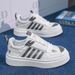 Trendy Chunky White Sneakers For Men And Women - Breathable Casual Slip-On Shoes With Cushioned Sole For Comfortable Daily Wear_vogvips.com