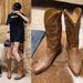 Women's Western Boots With Studs & Embroidery - Pointed Toe Cowgirl Boots, Chunky Heel Mid-Calf Boots For Women, Fashion Retro Ankle Boots_vogvips.com