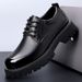 Fashion Men's Derby Spring New Large Thick Sole Business Leather Height Increasing Shoes Glossy_vogvips.com